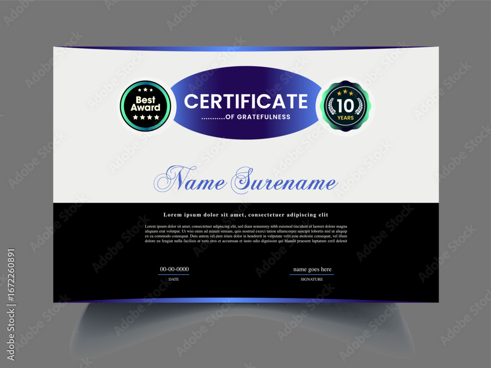 Fototapeta premium Elegant Certificate Template clean Design