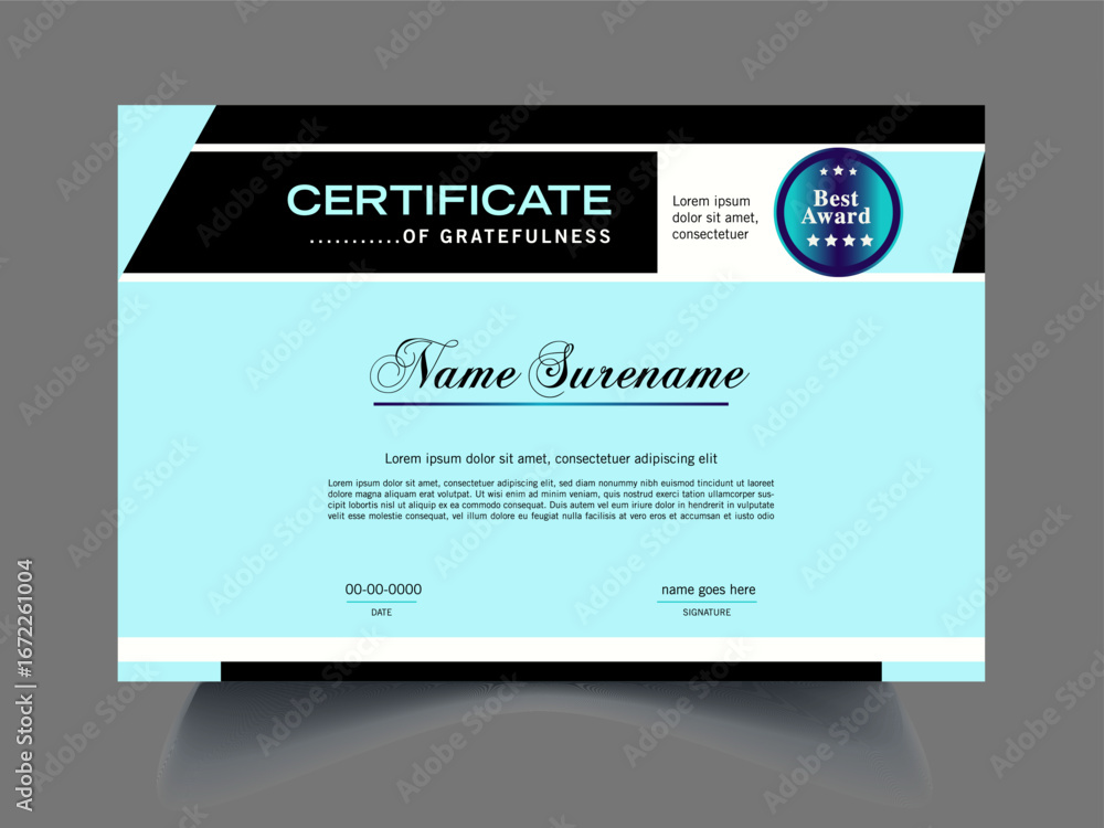 Naklejka premium Elegant Certificate Template clean Design 
