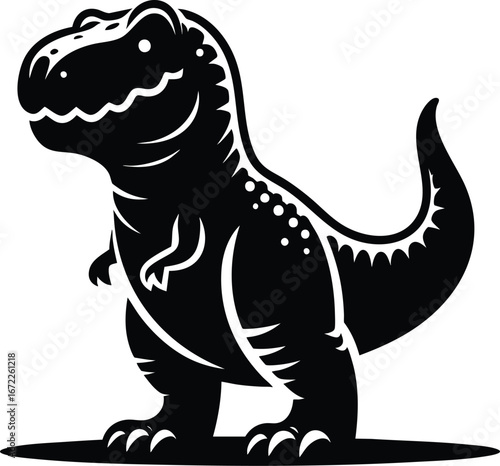 Cute T-rex Cartoon Character vector illustration isolated on white background