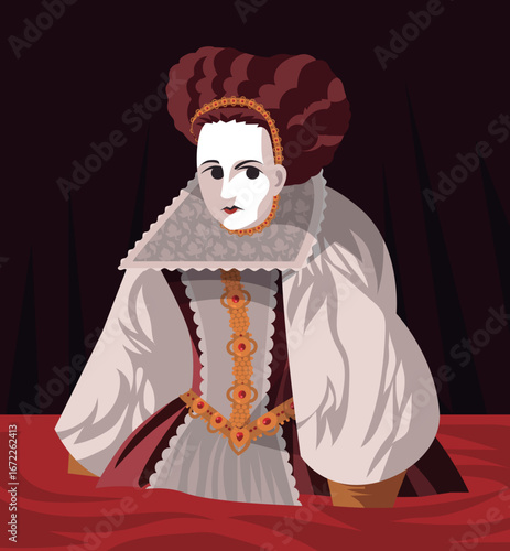 creepy bloody countess in a torture chamber