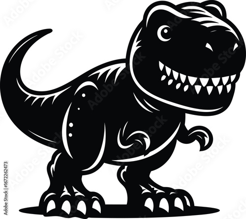 Cute T-rex Cartoon Character vector illustration isolated on white background