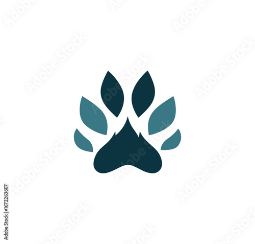 Dark teal paw print graphic