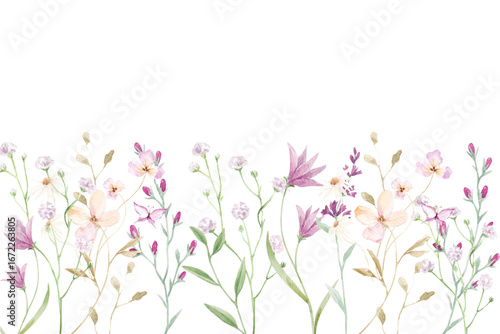Watercolor flowers background vector for design.
