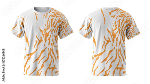 Tiger pattern T-shirt front and back