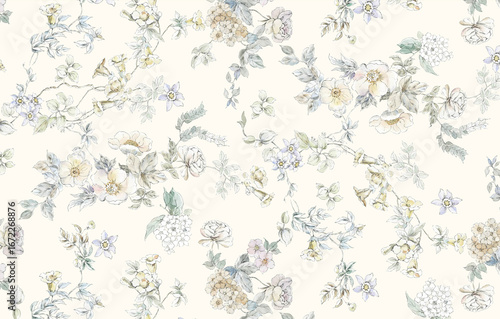 Pastel Floral Patterned Decorative Paper Collection