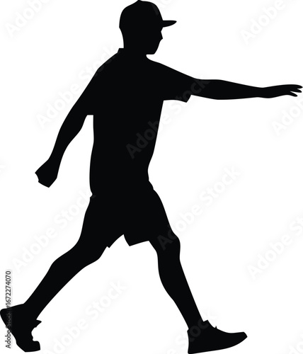 a full body silhouette of a young adult male cent