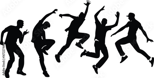dancing female silhouettes ballet pose jumping