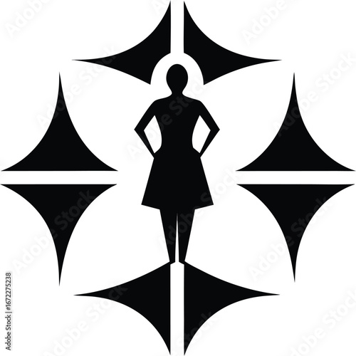 full body silhouette of a young adult female wear