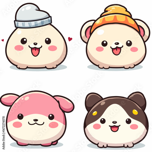 set of funny cartoon animals