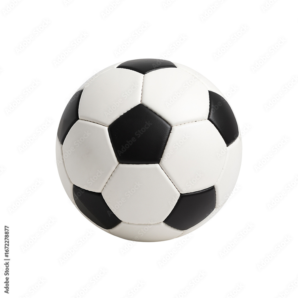Classic black and white soccer ball on a white background Classic black and white soccer ball on a white background