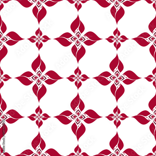 Red tone applied floral patterns 