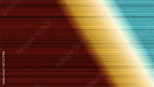 Abstract textured background with horizontal lines transitioning from deep red to golden yellow and then to a vibrant turquoise blue