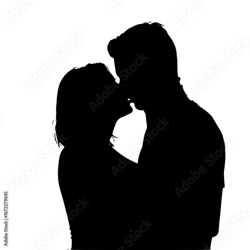 silhouette of a young couple