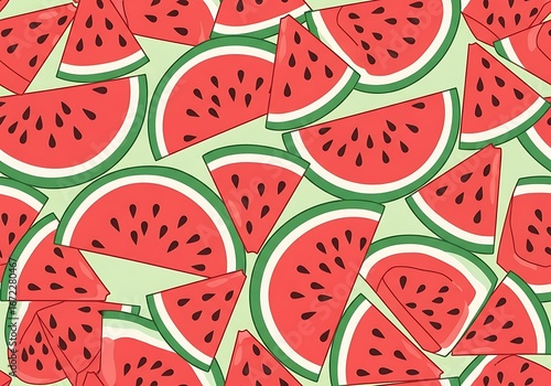 Vibrant watermelon slice pattern perfect for summer themes and refreshing backgrounds