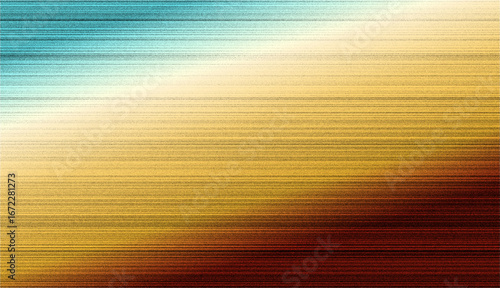 Abstract horizontal lines with a gradient of cool blue transitioning to warm golden yellow and deep red creating a textured background effect
