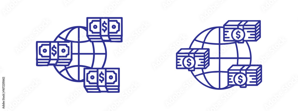 Globe and Cash vector illustration Globe and Cash vector illustration