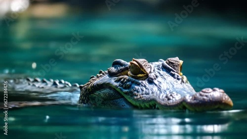 Wallpaper Mural Crocodile head on water surface Torontodigital.ca