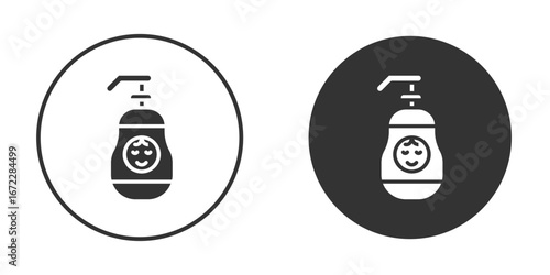 Baby shampoo icon pictogram. Vector outline illustration isolated on white background.