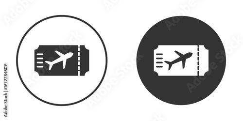 Air tickets icon pictogram. Vector outline illustration isolated on white background.