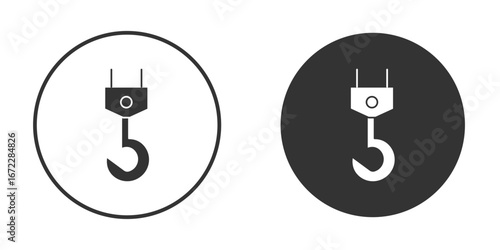 Winch hook icon pictogram. Vector outline illustration isolated on white background.