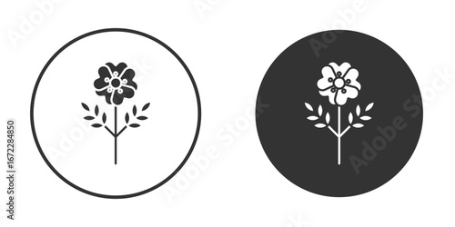 Wild rose icon pictogram. Vector outline illustration isolated on white background.