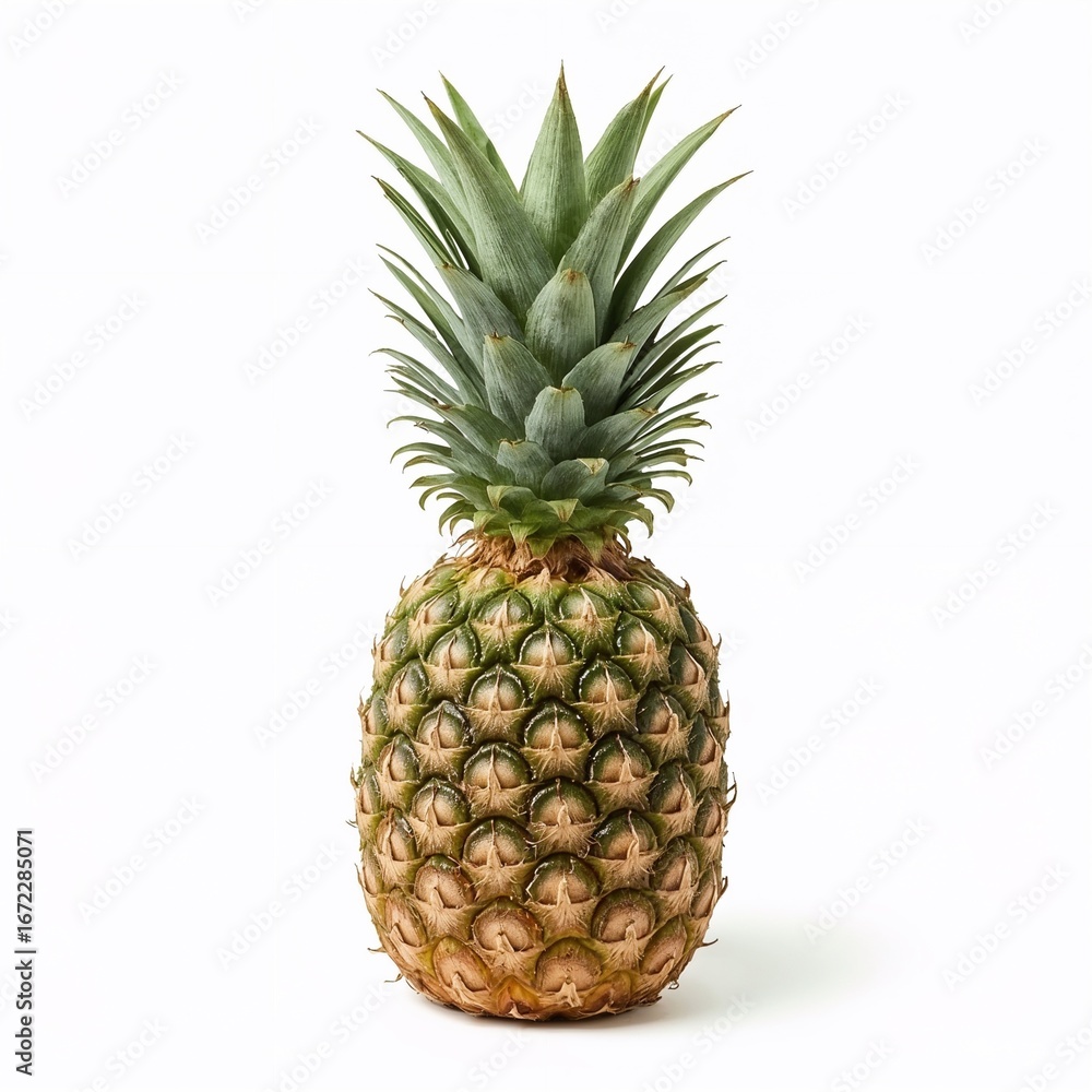 Fototapeta premium Fresh pineapple against a white background 