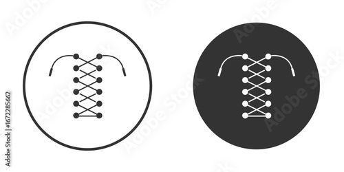 Shoe lace icon pictogram. Vector outline illustration isolated on white background.
