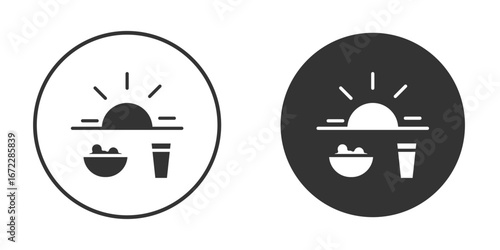 Sahur time icon pictogram. Vector outline illustration isolated on white background.