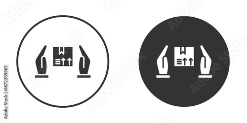 Safe delivery icon pictogram. Vector outline illustration isolated on white background.