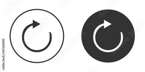 Reload button icon pictogram. Vector outline illustration isolated on white background.