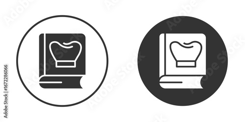 Recipe book icon pictogram. Vector outline illustration isolated on white background.