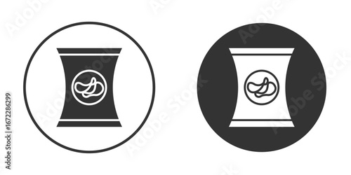 Potato chips icon pictogram. Vector outline illustration isolated on white background.