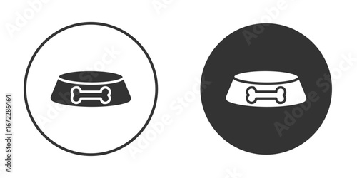 Pets bowl icon pictogram. Vector outline illustration isolated on white background.