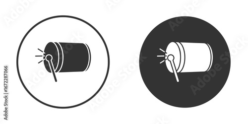 Muslim drum icon pictogram. Vector outline illustration isolated on white background.