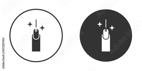 Manicure icon pictogram. Vector outline illustration isolated on white background.