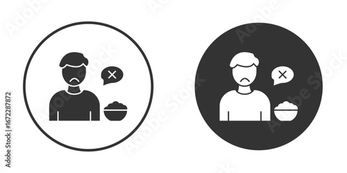 Lack of appsetite icon pictogram. Vector outline illustration isolated on white background.