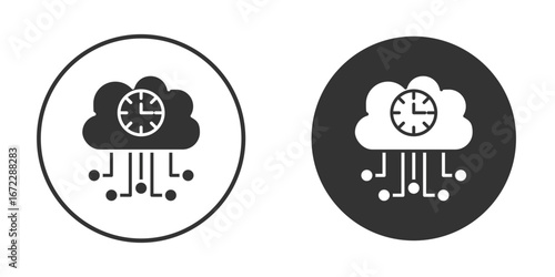 High server uptime icon pictogram. Vector outline illustration isolated on white background.