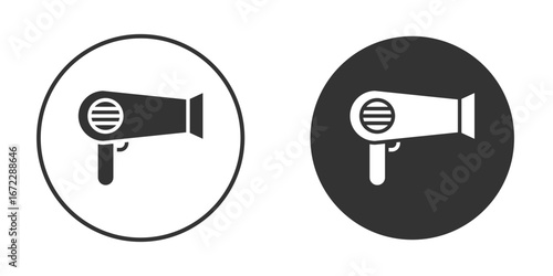 Hair dryer icon pictogram. Vector outline illustration isolated on white background.