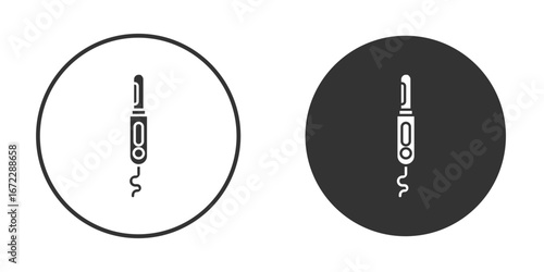 Hair curler icon pictogram. Vector outline illustration isolated on white background.