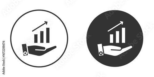 Growing profit icon pictogram. Vector outline illustration isolated on white background.