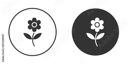 Flower icon pictogram. Vector outline illustration isolated on white background.