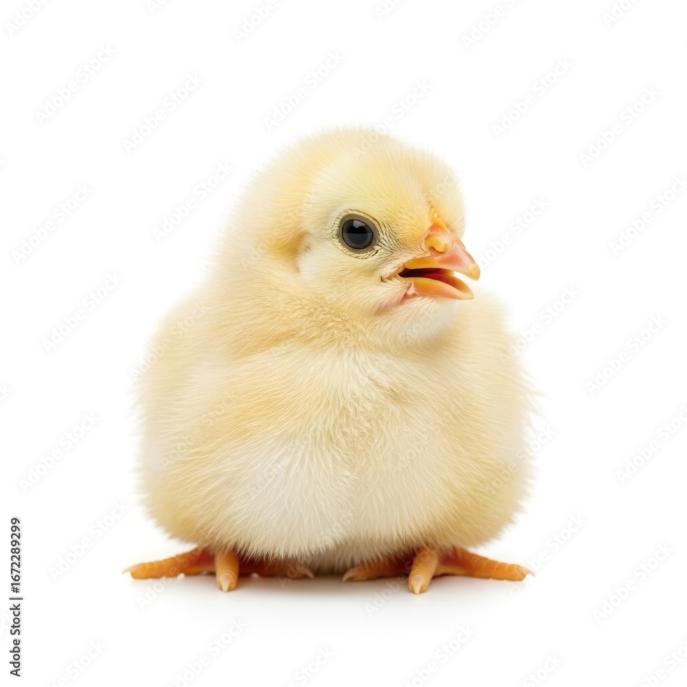 Fototapeta premium Single Adorable Chick with Beak Open