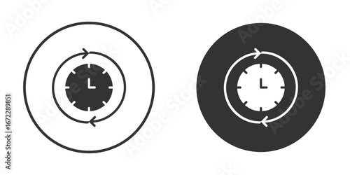 Course of time icon pictogram. Vector outline illustration isolated on white background.