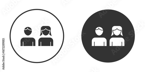 Couple icon pictogram. Vector outline illustration isolated on white background.