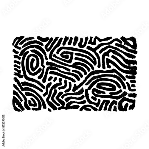Abstract black and white fingerprint pattern design for background or textile art and modern graphic element use