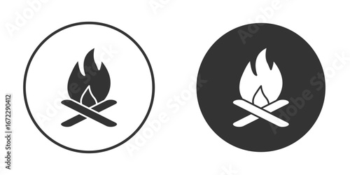 Bonfire icon pictogram. Vector outline illustration isolated on white background.