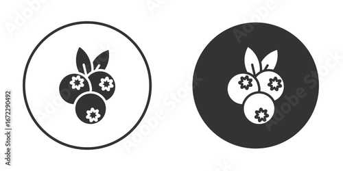 Blueberry icon pictogram. Vector outline illustration isolated on white background.