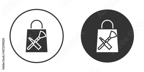 Beauty shopping icon pictogram. Vector outline illustration isolated on white background.