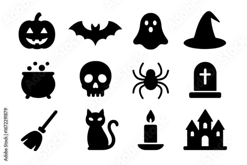 Halloween icons set