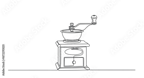 Coffee grinder manual vintage antique kitchen tool mill bean retro grind old